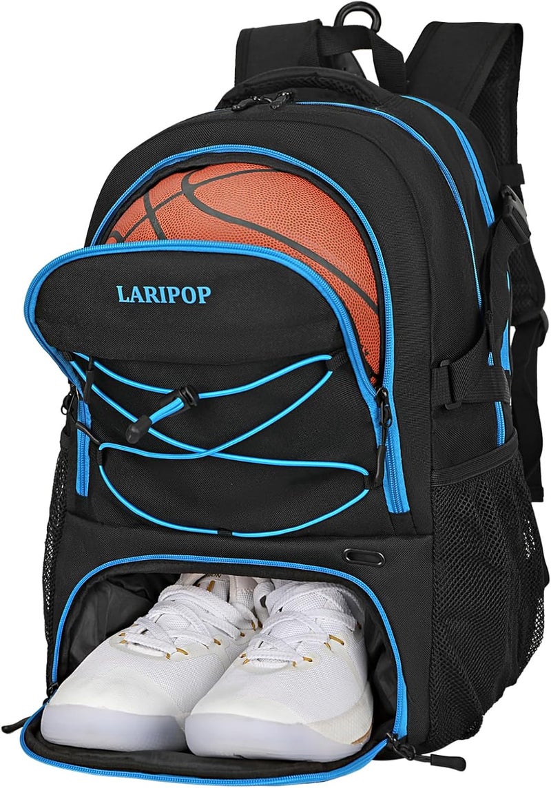 LARIPOP Basketball Backpack, Large Sports Bag with Ball Holder & Shoes Compartment, Basketball Bag for Soccer,Volleyball, - Image 1